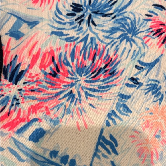 Lilly Pulitzer Floral Print Fabric with Pink and Blue Accents - Picture 5 of 6